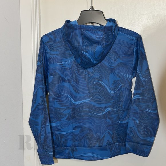 adidas boys youth fleece tech hoodie BLue - Picture 3 of 5